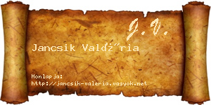 Jancsik Valéria névjegykártya
